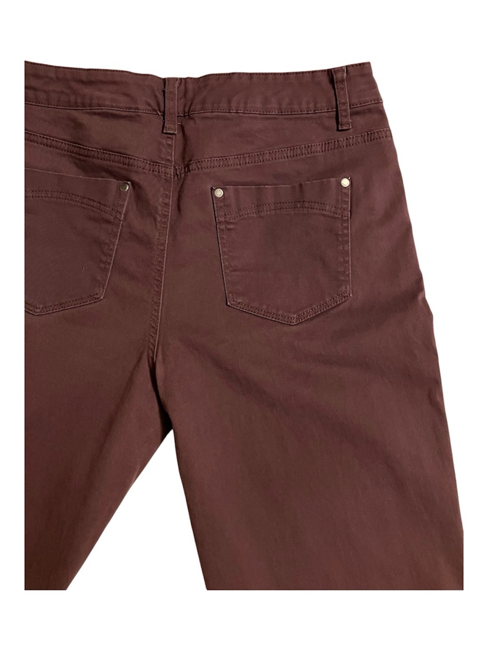 Bandolino Amy Straight Leg Boot Cut Pants Size 12 Burgundy/Wine Soft Cotton - Picture 4 of 8